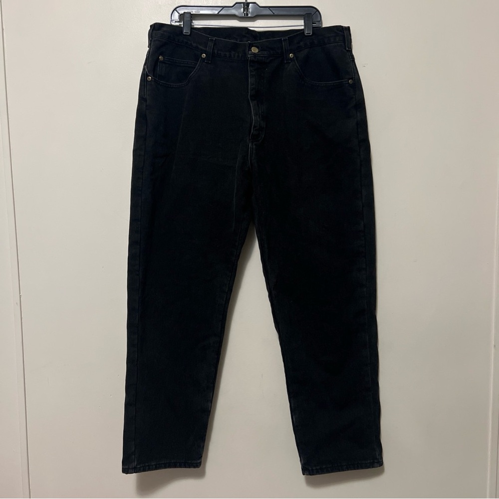 Vintage LLBean Flannel Lined Jean Pants Men's 40/32 black 100% cotton comfort